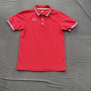 Kappa Polo Shirt Mens Medium Short Sleeve Striped Collar Tennis Casual Classic